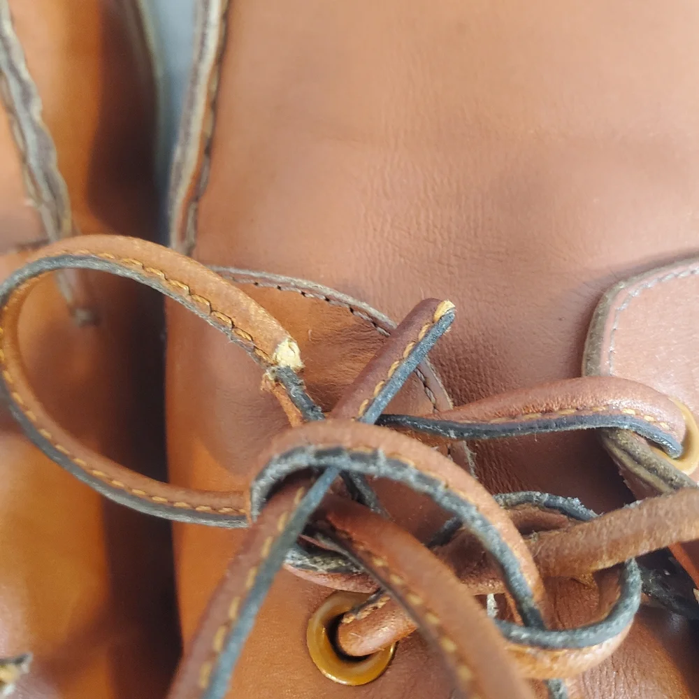 Vintage Gucci Brown Leather Boat Deck Shoes Loafers Men's US 8/ EU 41